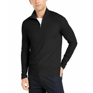 Alfani Men's Lightweight Ribbed Quarter-Zip Pullover Black Size Extra Large